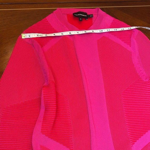 Emporio Armani Fuchsia Structured Ribbed Knit Sweater - Picture 7 of 11
